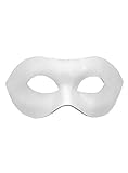 Andracor Venezianische Maske - Colombina Liscia weiß Venezianische Ledermaske