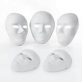 OVISEEN 10 Stück DIY Weiße Papier Maske aus Pappe zum Bemalen Weiße Maskerade-Masken Überstreichbare Papiermasken für Karneval, Cosplay, Halloween Party (9,45 x 7,28 Zoll)