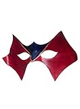Andracor Venezianische Maske - Colombina Domino rot Venezianische Ledermaske