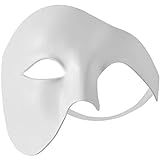 dressforfun 900885 Venezianische Maske für Herren, einfarbige Augenmaske Phantom, Hälfte Gesicht Maskerade für Ball Party Oper Fasching Kostüm Halloween - Diverse Farben - (weiß | Nr. 303540)