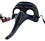 Handgefertigte venezianische Maske Lange Nase Ballmaske Maskerade Ballmaske Fasching Herren (N01)