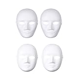 Amosfun 4pcs DIY weiße Maske zum Bemalen einfach Blanko Papier Maske für Halloween Cosplay Tanzparty (2 weiblich 2 männlich)