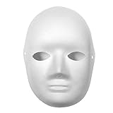 Wankd Weiße Maske, 5pcs Maske Unlackiert Maskerade Maske DIY Dekoration Venezianischen Karneval Halloween Cosplay Kostüm für Kinder Frauen Männer (Mann, 17 * 21CM)