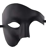 Lilwemen Herren Maske Maskerade Maske Phantom der Oper Halbmaske (Schwarz)