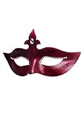 Andracor Venezianische Maske - Colombina Stella rot Venezianische Ledermaske