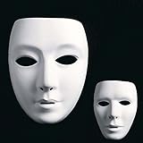Amakando Weiße Frauenmaske Phantom Maske Ballmaske Neutrale Frauengesicht Maske Faschingsmaske Karnevalsmaske Opernmaske