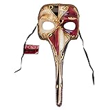 Handgefertigte venezianische Maske Lange Nase Ballmaske Karnival Fasching Herren (N08)