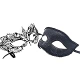 JCSTEU Venezianischen Masquerade Maske Paar Karneval Party Maskerade Maske für Kostümparty Cosplay Halloween