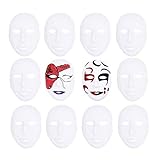 Ritte 12 Stück Weiße Maske, Freie Design Maske, Weiße Vollgesichtsmaske Papier Für Dance Cosplay Party, Einfache Maskerade, DIY Dekoration, Handgemalte Maske(Weiblich Stil)