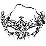 AMFSQJ Venezianische Maske, Metall Masken Sexy Spitze Venezianische Faschingsmasken Maskerade
