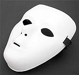 TK Gruppe Timo Klingler 12x Maske weiß - Theathermaske zum bemalen unbemalt basteln Anonymous Phantom Masken - Karneval & Fasching & Halloween