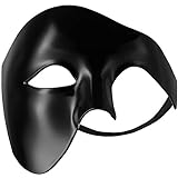 dressforfun 900885 Venezianische Maske für Herren, einfarbige Augenmaske Phantom, Hälfte Gesicht Maskerade für Ball Party Oper Fasching Kostüm Halloween - Diverse Farben - (schwarz | Nr. 303539)