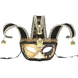 BESTOYARD Venezianische Maske Herren Halbe Gesichtsmaske für Maskerade Party (Schwarz)