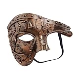 MCOSER Halbmaske Steampunk Maske Phantom Mechanische Venezianische Maske Maskerade Cosplay Maske für Halloween Kostüm Party/Karneval/Weihnachten