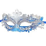 Hoshin Maskerade Maske, Karneval Dekorationen Venezianische Masken für Frauen (Blau & Silber)