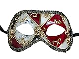 Lannakind Handgefertigte Venezianische Maske Augenmaske Colombina Ballmaske Damen und Herren (C1)