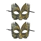 Amosfun 2 stücke Vintage Maskerade Maske halbgesicht venezianische Maske kostüm Party Decor (golden)