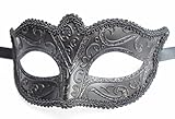 Danzetta - Schwarze Maske für Damen Augenmaske Glitter Venezianischer Stil DN7331