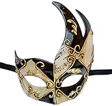 Lannakind Handgefertigte Venezianische Maske Augenmaske Colombina Ballmaske Karneval Damen und Herren (Col1)
