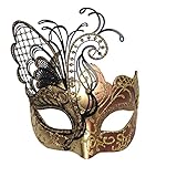 Maskerade-Maske für Frauen Venezianische Maske/Halloween/Party/Ball Prom/Karneval/Hochzeit/Wanddekoration (Roségold Schmetterling)