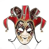 Venezianische Maskerade-Masken, Gesichtsnarr Jolly Joker Venezianische Maskerade-Maske, Halloween, Cosplay-Maske für Party, Ball, Abschlussball, Karneval, Wanddekoration