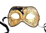 Lannakind Handgefertigte Venezianische Maske Augenmaske Colombina Ballmaske Damen und Herren (C11)