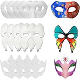 Befitery 15pcs DIY Weiße Maske Maske zum Selbermachen Einfarbige Handgemalte Papiermasken aus Zellstoff für Halloween, Karneval, Cosplay