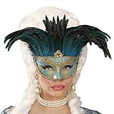 NET TOYS Venezianische Augenmaske Contessa - Außergewöhnliches Damen-Accessoire Halb-Maske mit Federn - EIN Highlight für Karneval & Maskenball