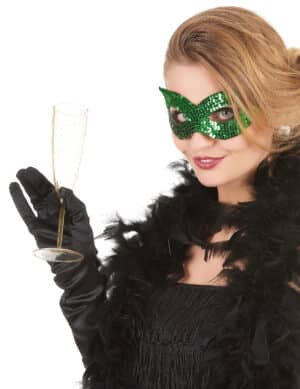 Venezianische Pailletten-Maske grün